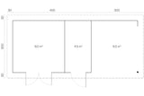 Tene Gartenhaus Modell Oriental 4 mit Seitendach rechts Grundriss