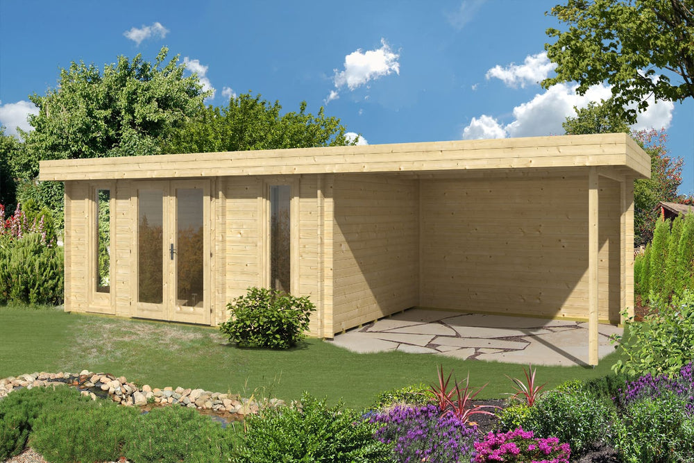 Tene Gartenhaus Modell Oriental 5 mit Seitendach rechts