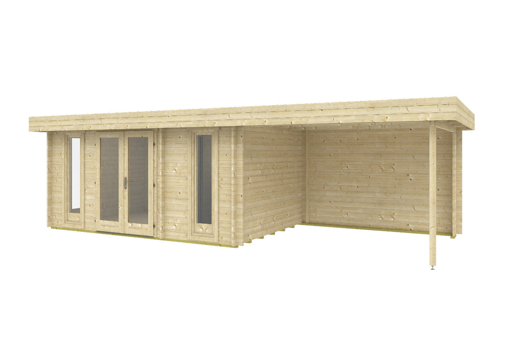 Tene Gartenhaus Modell Oriental 5 mit Seitendach rechts freigestellt