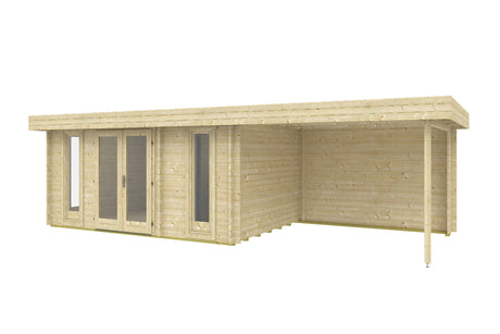 Tene Gartenhaus Modell Oriental 5 mit Seitendach rechts freigestellt