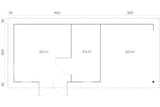 Tene Gartenhaus Modell Oriental 5 mit Seitendach rechts Grundriss