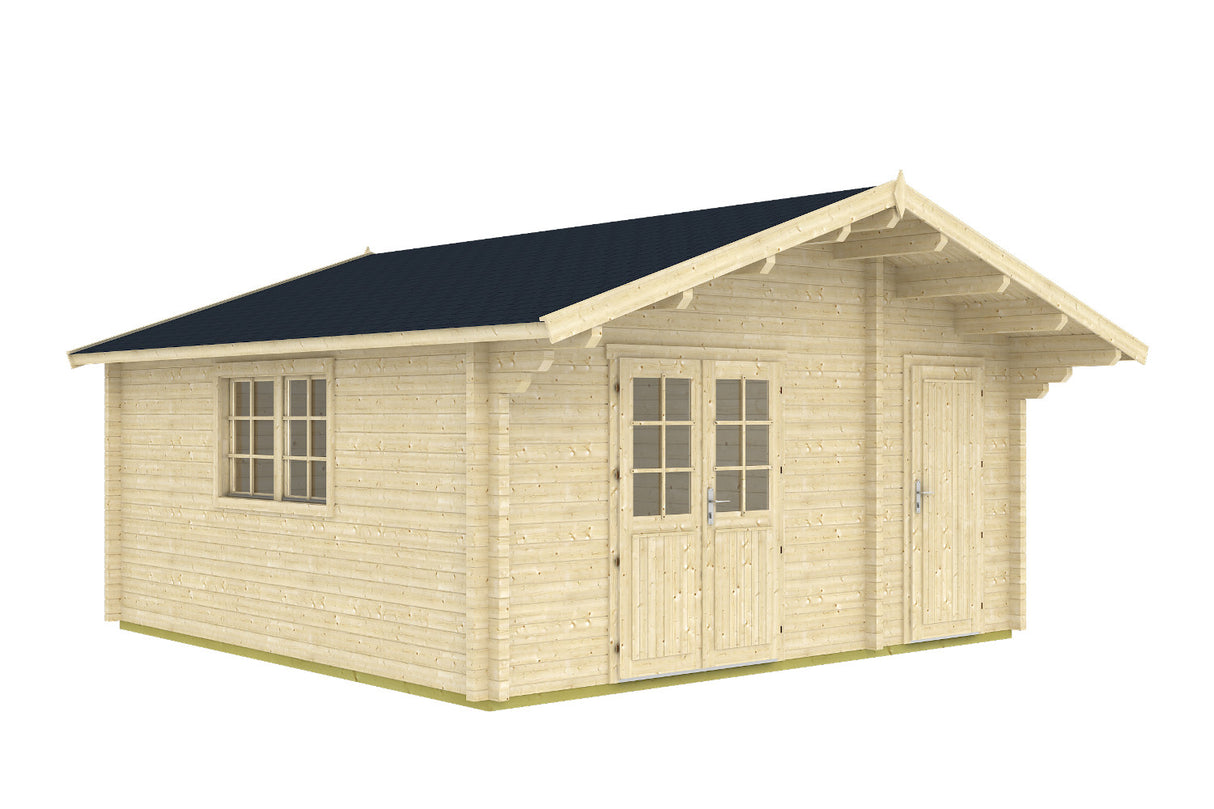 Tene Gartenhaus Modell Pedro F 485 x 485 cm 1x Doppelfenster freigestellt