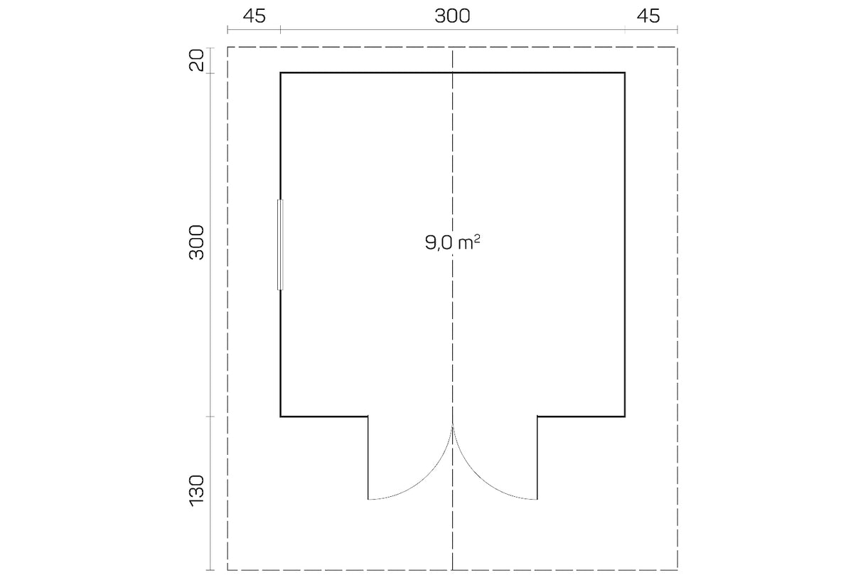 Tene Gartenhaus Modell Sandra B 40 mm Grundriss