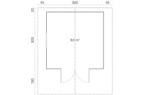 Tene Gartenhaus Modell Sandra B 40 mm Grundriss