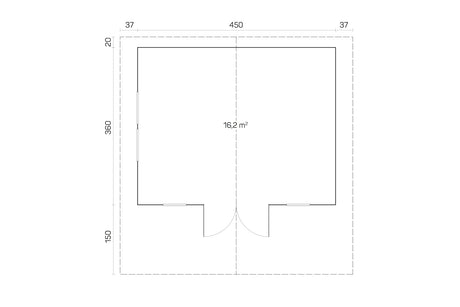 Tene Gartenhaus Modell Sauerland A 450 x 360 cm Grundriss
