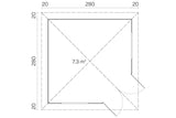 Tene Gartenhaus Modell Victoria B 280 x 280 cm Grundriss