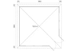 Tene Gartenhaus Modell Victoria C 380 x 380 cm Grundriss