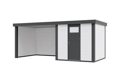 Telluria Gerätehaus Classico mit Lounge links weiß freigestellt