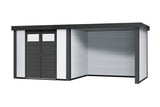 Telluria Gerätehaus Classico 2724 + Lounge rechts Weiss freigestellt