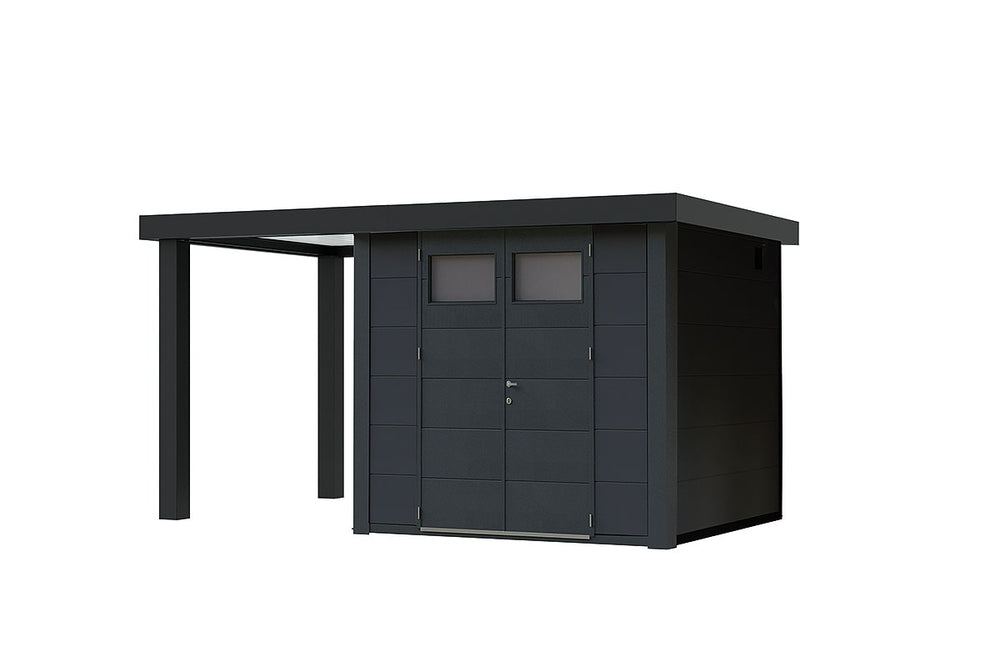 Telluria Gerätehaus Classico 2724 SD 170 L granitgrau freigestellt