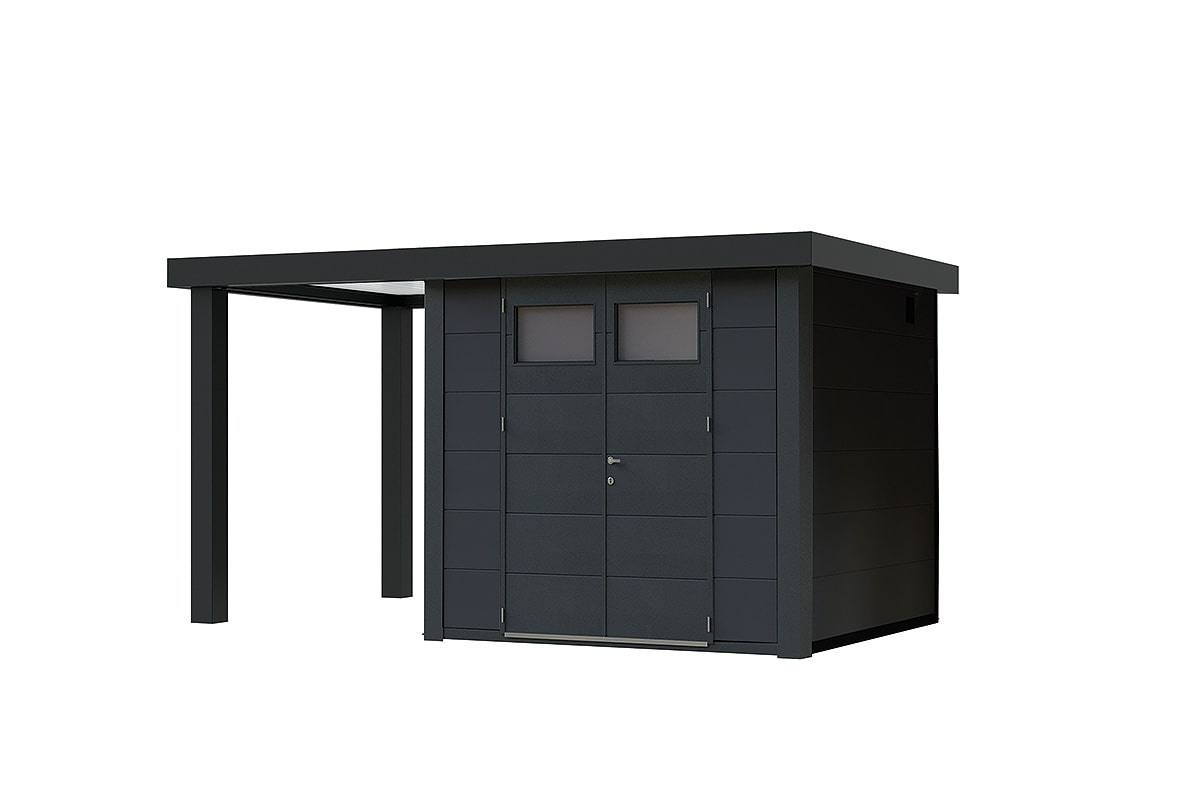 Wolff Gerätehaus Eleganto 3024 SD 170 L granitgrau freigestellt