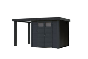 Wolff Gerätehaus Eleganto 3024 SD 170 L granitgrau freigestellt