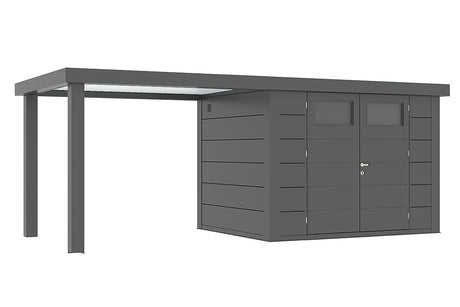 Telluria Gerätehaus Classico 2724 SD 280 L granitgrau freigestellt
