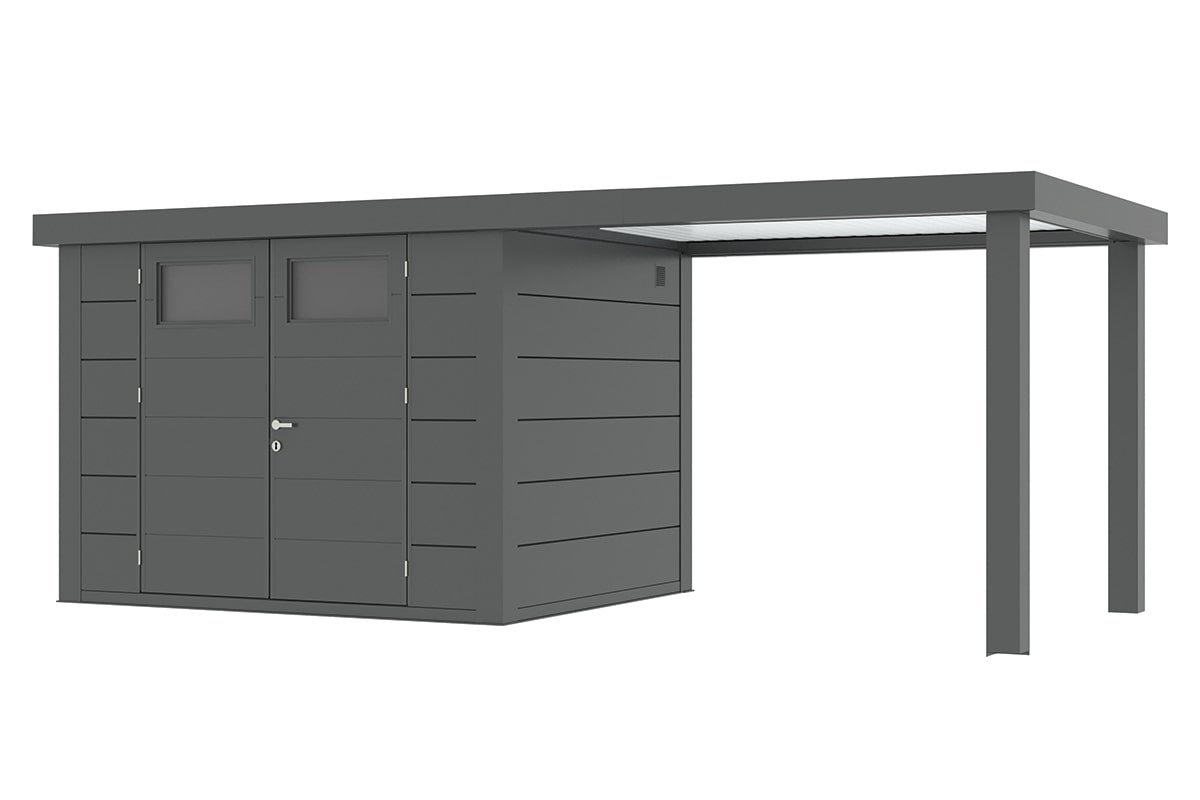 Telluria Gerätehaus Classico 2724 SD 280 R granitgrau freigestellt