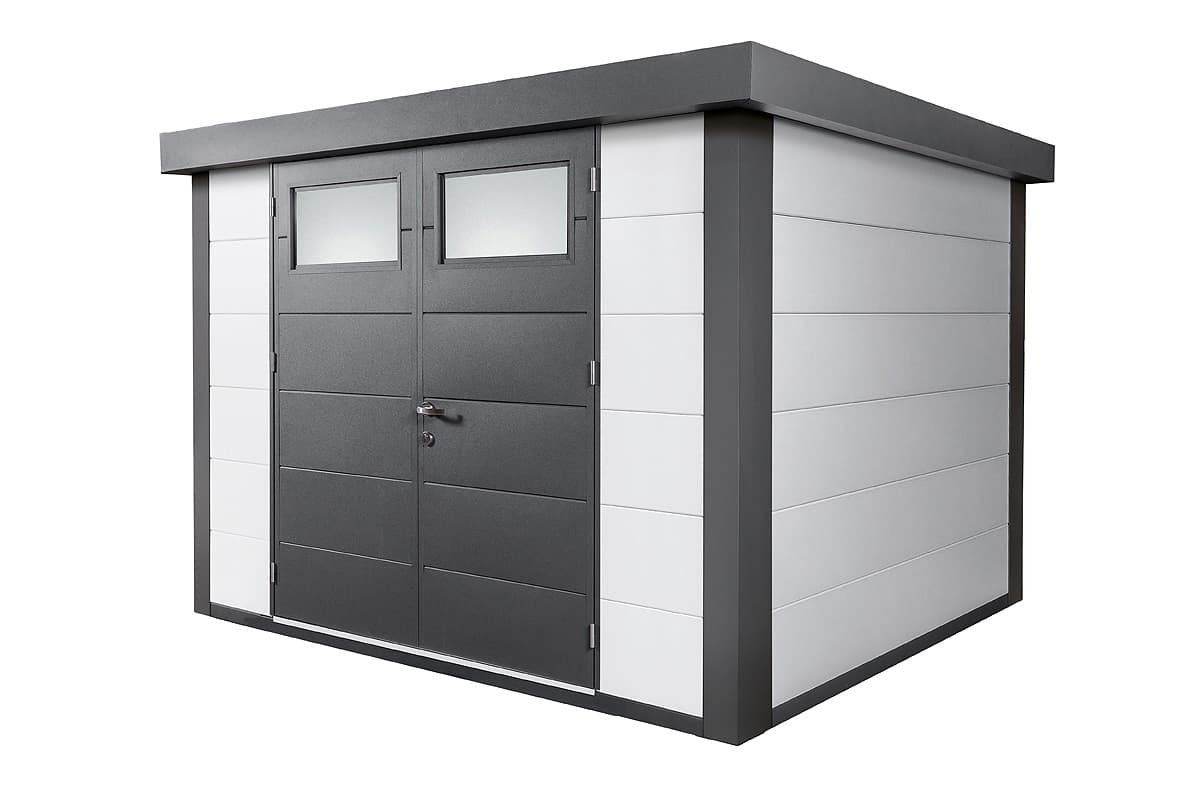 Telluria Gerätehaus Classico 3030 weiss freigestellt