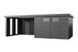 Telluria Gerätehaus Eleganto 3330 + Lounge links + Fenster Granitgrau freigestellt