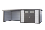 Telluria Gerätehaus Classico 3030 + Lounge links Weiß freigestellt