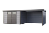 Telluria Gerätehaus Classico 3030 + Lounge rechts Lichtgrau freigestellt