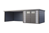 Telluria Gerätehaus Classico 3030 + XL Lounge links Lichtgrau freigestellt