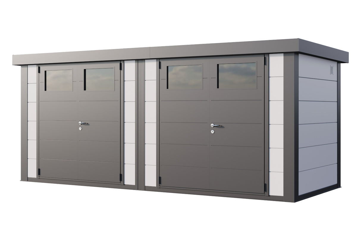 Telluria Gerätehaus Modell Duo Weiß freigestellt