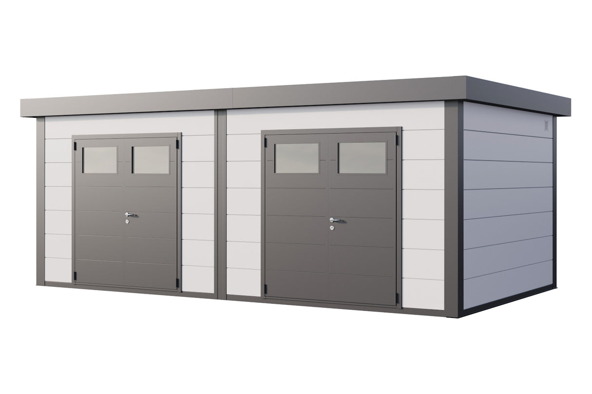 Telluria Gerätehaus Modell Duo Weiß freigestellt